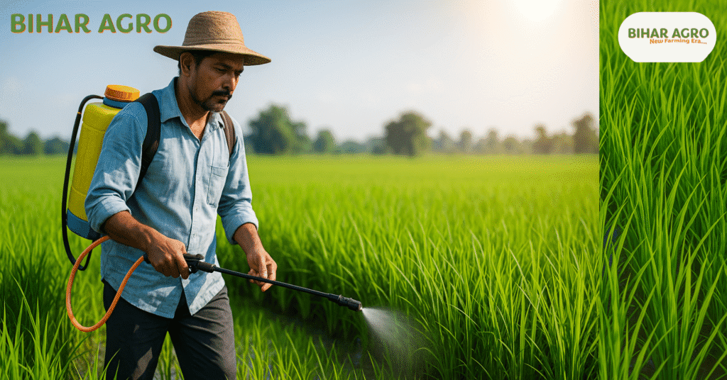 bispyribac sodium use in paddy, धान में खरपतवार नियंत्रण, paddy weed control herbicide, bispyribac sodium dose per acre, धान की फसल में दवा, खरपतवार नियंत्रण के उपाय, खरपतवार नाशक दवा नाम, Paddy farming weed management, best herbicide for rice farming, dhankheti me kya daale,