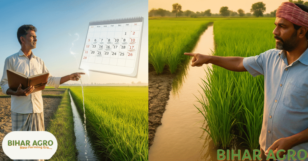 धान की सिंचाई कब करें, धान में पानी कैसे दें, paddy irrigation method, paddy field irrigation tips, धान की खेती में सिंचाई, धान की फसल में जल प्रबंधन, rice farming irrigation technique, धान की सिंचाई विधि, सिंचाई का सही तरीका, water management in paddy field, धान की ग्रोथ कैसे बढ़ाएं