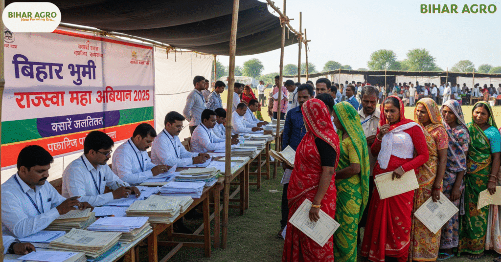 Bihar Bhum, Bihar Bhumi Rajswa Maha Abhiyan, भूमि अभिलेख त्रुटि सुधार, बिहार राजस्व अभियान 2025, जमाबंदी ऑनलाइन अपडेट, नामांतरण और डिजिटलीकरण, भूमि दस्तावेज सुधार बिहार, अंचल स्तर भूमि शिविर, Bhumi Sudhar Camp Bihar, राजस्व शिविर बिहार 2025