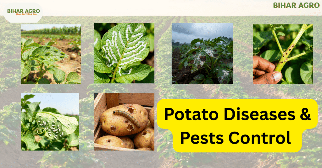 Potato Diseases & Pests Control, Potato diseases, Potato pest control, Late blight in potato, Potato farming, Potato yield per acre, Potato farming profit, Best potato fertilizer, आलू के रोग, आलू के कीट, Potato pest management, Organic potato farming, Potato virus control, Potato cold storage profit, Potato disease control measures, आलू की बीमारी, आलू का झुलसा रोग,