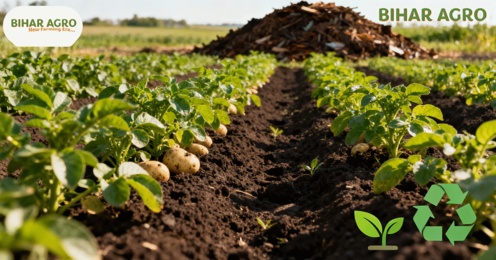 organic potato farming, जैविक आलू की खेती, organic potato, जैविक आलू, प्राकृतिक खेती, natural farming, जैविक खाद, organic manure, प्राकृतिक कीट नियंत्रण, bio-pesticides, आलू की जैविक खेती, organic farming techniques, आलू की खेती के तरीके, जैविक बीज, potato varieties, फसल चक्र, crop rotation,
