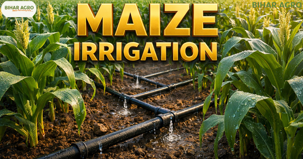 मक्का की सिंचाई, Maize Irrigation, मक्का की खेती, आधुनिक सिंचाई, टपक सिंचाई, खेती बाड़ी टिप्स, मक्का में पानी देने का समय,