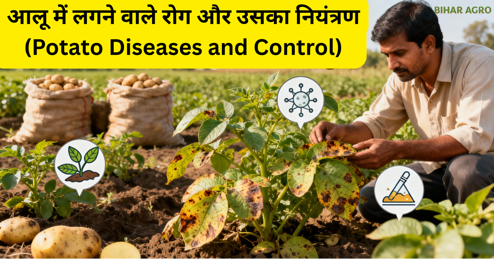 आलू में लगने वाले रोग और उसका नियंत्रण, Potato Diseases and Control, आलू की खेती में रोग, आलू रोग नियंत्रण, Potato Farming Diseases, आलू रोग के लक्षण, आलू रोग के उपाय