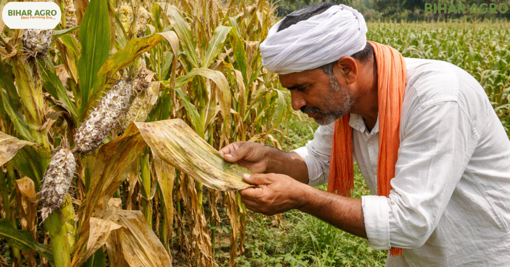 मक्का के रोग, Maize Diseases, maize leaf blight, maize stem rot, bhutta sadan rog, Maize Farming, Maize Disease Control, Kharif Crops, Indian Agriculture,
