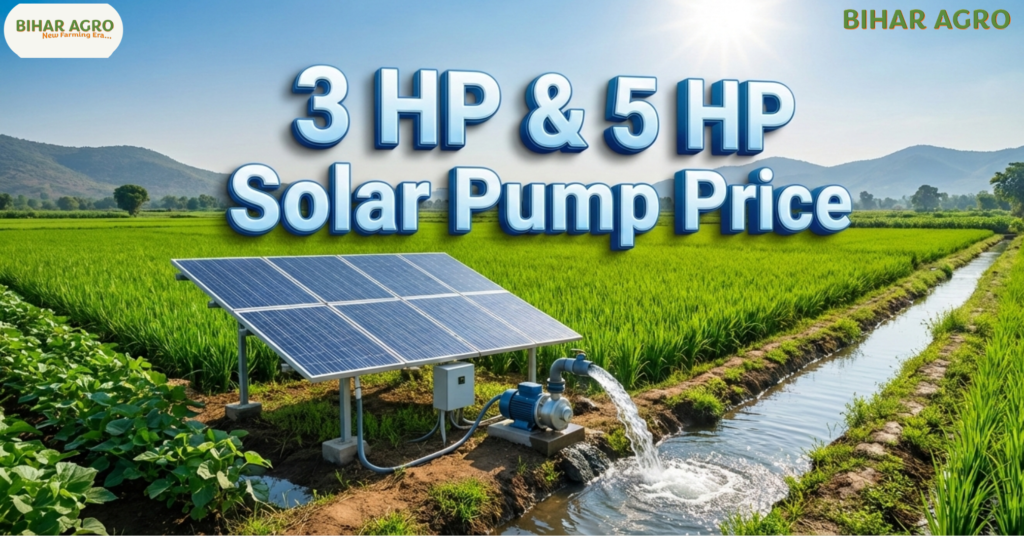 3 HP and5 HP Solar Pump Price in India, Solar Pump Subsidy 2026, PM KUSUM Yojana, 3 HP Solar Pump Price, 5 HP Solar Pump Price, Tata Solar Pump Price, Shakti Solar Pump, Solar Water Pump for Agriculture, Best Solar Pump for Farmers, Solar Pump Installation Cost