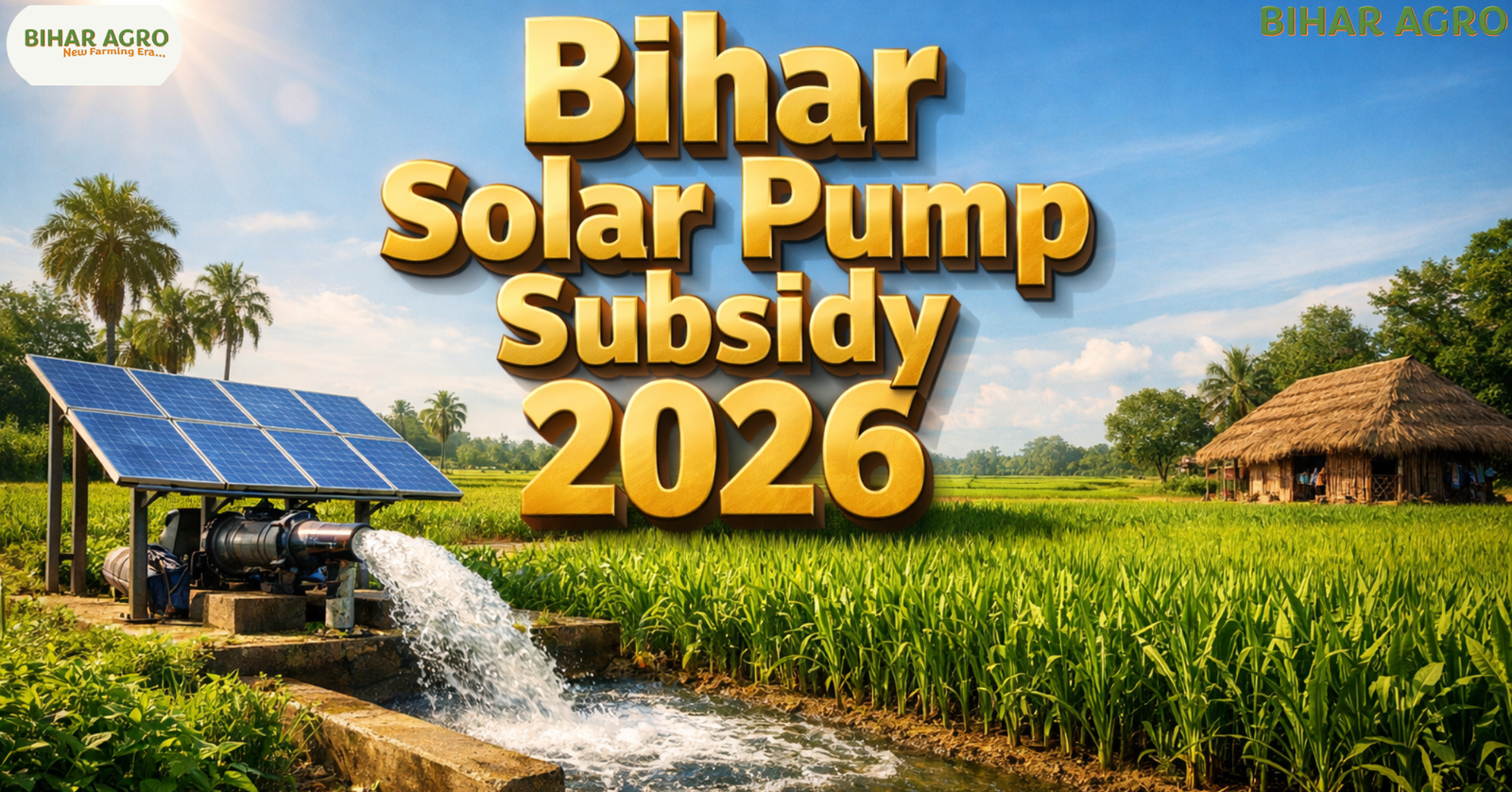 Bihar Solar Pump Subsidy 2026, Bihar Solar Pump Subsidy 2026, Solar Pump Yojana Bihar, PM Kusum Yojana 2026, Bihar Agriculture Subsidy, Solar Water Pump Price in Bihar, Kusum Yojana Online Registration, Bihar Kisan Yojana, Free Solar Pump Scheme, Renewable Energy Bihar, biharagro.com, Kisan Subsidy News,