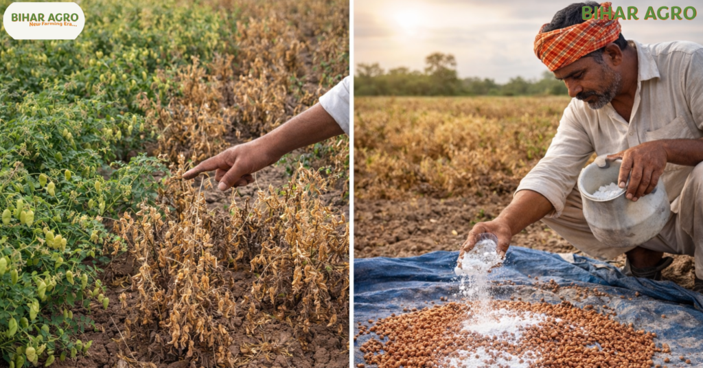 चना के उकठा रोग, Wilt disease Prevent, चना के उकठा रोग से कैसे करे रोकथाम, chickpea wilt control, fusarium wilt,