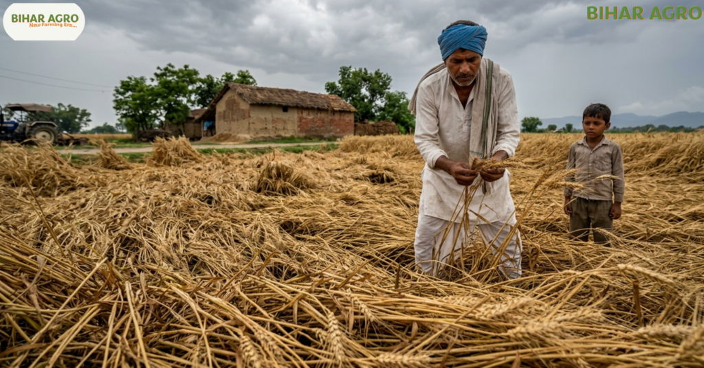 Wheat Crops Lodge Due to Strong Winds, अगर तेज़ हवाओं के कारण गेहूँ की फ़सलें गिर जाएँ (लेट जाएँ), तो क्या करें, wheat lodging solution, गेहूँ गिरने का उपाय, wheat crop management, organic wheat farming, chemical wheat treatment,