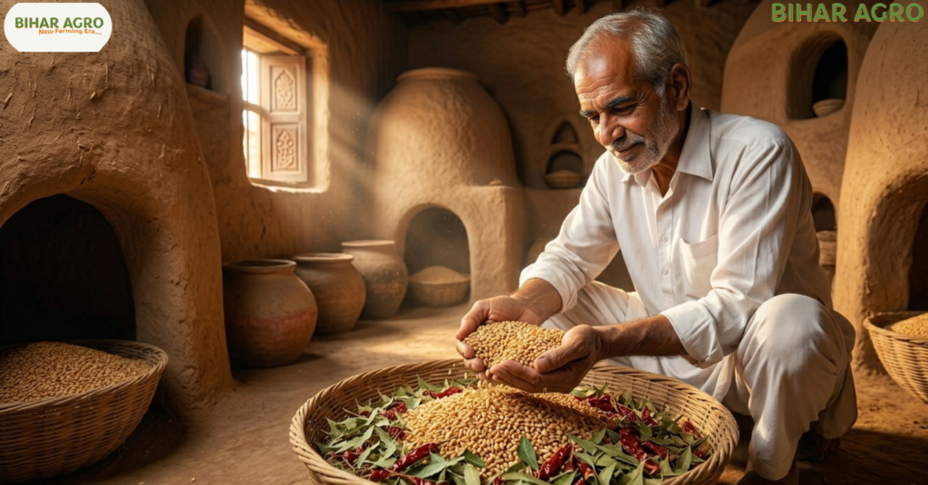 गेहूँ का भंडारण कैसे करें, wheat storage techniques, safe grain storage, farming tips in Hindi, Bihar Agro, ghun se gehu ko kaise bachaye, How to Store Wheat,
