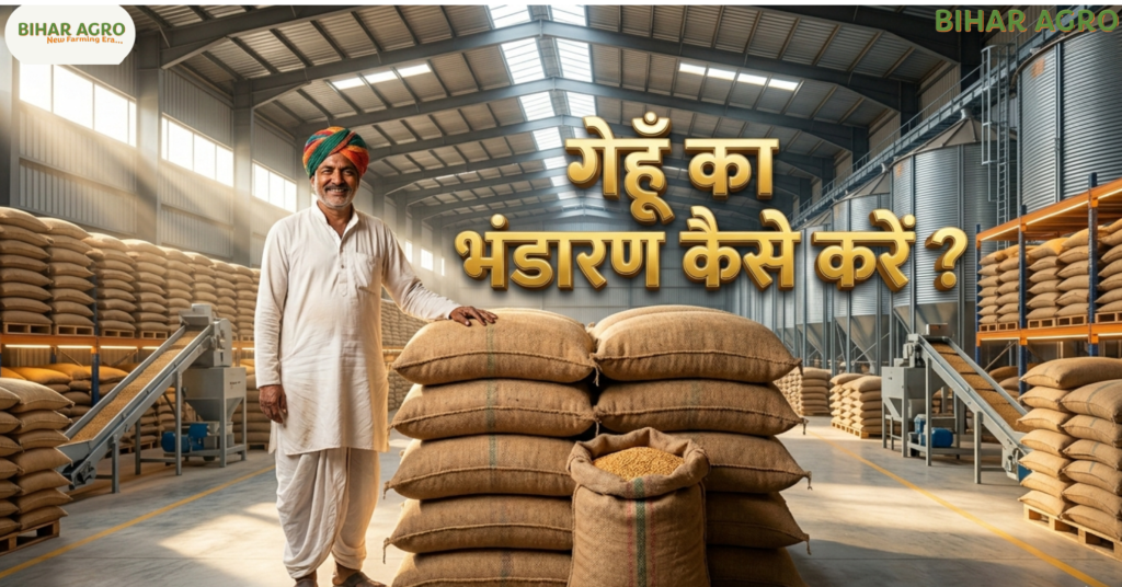 गेहूँ का भंडारण कैसे करें, wheat storage techniques, safe grain storage, farming tips in Hindi, Bihar Agro, ghun se gehu ko kaise bachaye, How to Store Wheat,