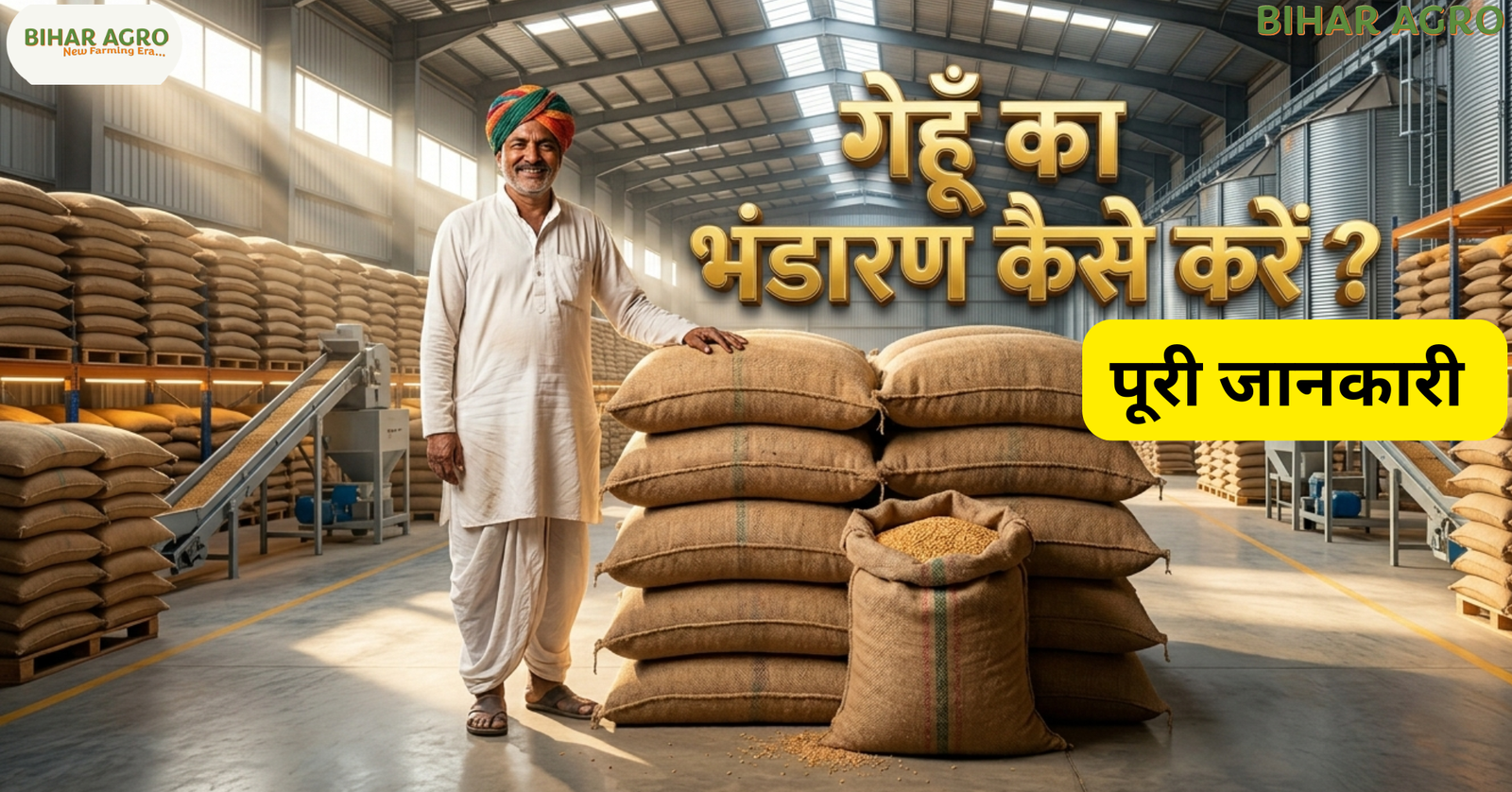 गेहूँ का भंडारण कैसे करें, wheat storage techniques, safe grain storage, farming tips in Hindi, Bihar Agro, ghun se gehu ko kaise bachaye, How to Store Wheat,