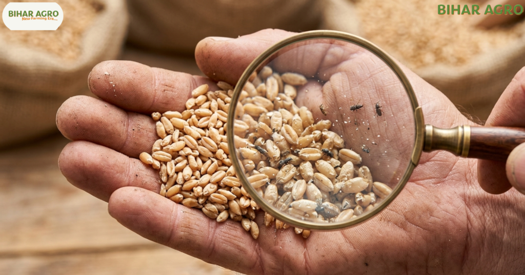 How to Save Wheat from Weevils, गेहूं को घुन से कैसे बचाएँ, wheat storage tips, wheat weevil control, अनाज भंडारण, ghun se bachav, wheat protection, grain storage India, अनाज का भंडारण, गेहूं में घुन की दवा, देसी तरीके से अनाज भंडारण, wheat storage tips in hindi, घुन से बचाव, Bihar Agro, कृषि उपाय, नीम से घुन भगाएं, safe grain storage, Protect Wheat from Weevils,