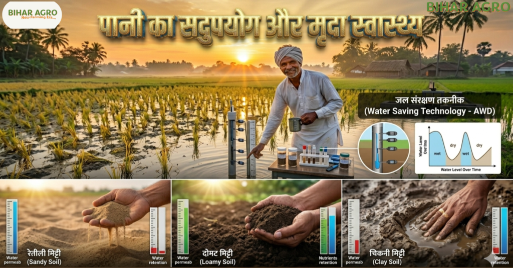 धान की खेती में कितना पानी दें, How Much Water to Give in Paddy Farming, धान की सिंचाई, paddy water management, rice farming tips, Bihar Agro, agriculture subsidies, PM-KUSUM, SRI method, धान की खेती में कितना पानी दें, paddy water requirement, rice irrigation, धान सिंचाई, paddy farming water, धान की खेती, पानी प्रबंधन, rice farming, irrigation tips, किसान टिप्स,