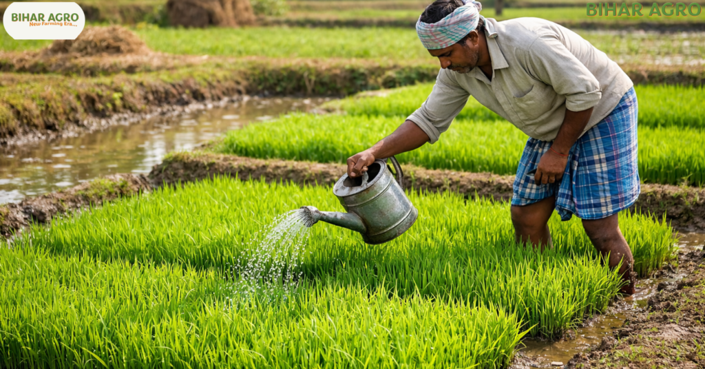 धान की पारंपरिक रोपाई, नर्सरी तैयार करके, Traditional Rice Transplanting with Nursery,धान रोपाई तरीका, rice transplanting method, paddy nursery method, धान की खेती, rice farming India, धान की खेती, नर्सरी तैयार करना, पारंपरिक रोपाई, Rice Transplantation, Paddy Nursery Management, Bihar Agro,