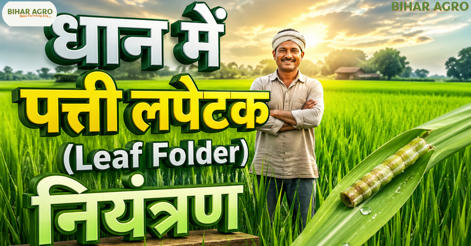 Leaf Folder, धान में पत्ती लपेटक नियंत्रण, Leaf Folder control in paddy, धान कीट नियंत्रण, rice pest control, organic pest control, धान की खेती, पत्ती लपेटक, Leaf Folder, कीट नियंत्रण, जैविक खेती, rice farming, धान में पत्ती लपेटक (Leaf Folder) कीट से रोकथाम कैसे करें, Leaf Folder control in Paddy, जैविक कीटनाशक, रासायनिक उपचार, Rice farming tips, Bihar Agro, धान की खेती, कीट नियंत्रण, Cartap Hydrochloride price, Flubendiamide usage,