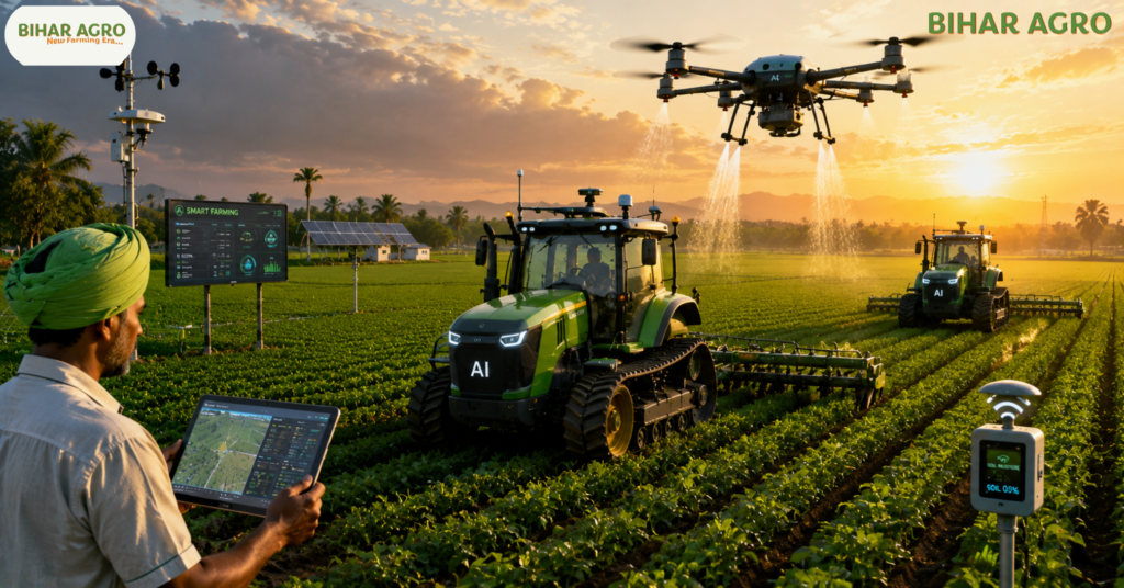 AI Farming, Precision Farming, Smart Agriculture, AI in Agriculture, Drone Farming, Digital Farming, Modern Farming, Bihar Agro, Precision Agriculture India, Smart Irrigation, AI farming, precision agriculture, स्मार्ट खेती, ड्रोन खेती, AI and Precision Farming, कृषि में AI, सटीक खेती तकनीक, modern farming technology, smart agriculture India, AI and Precision Farming, AI और सटीक खेती,