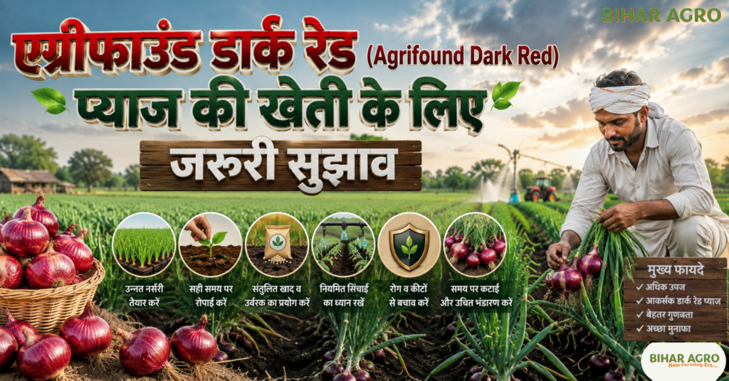 एग्रीफाउंड डार्क रेड प्याज, एग्रीफाउंड डार्क रेड प्याज की खेती, Agrifound Dark Red Onion, खरीफ सीजन प्याज की उन्नत किस्म, प्याज की सबसे अच्छी किस्म, खरीफ प्याज खेती, अधिक उत्पादन देने वाली प्याज, लाल प्याज की खेती, प्याज की उन्नत खेती, Onion Farming in Kharif Season, एग्रीफाउंड डार्क रेड विशेषताएं, प्याज की खेती कैसे करें, खरीफ प्याज की खेती, प्याज की हाईब्रिड किस्म, प्याज उत्पादन बढ़ाने के तरीके, NHRDF Onion Variety, Onion Yield Per Hectare, प्याज की खेती से लाभ, खरीफ प्याज बीज, प्याज की नई किस्म, भारत में प्याज की खेती,