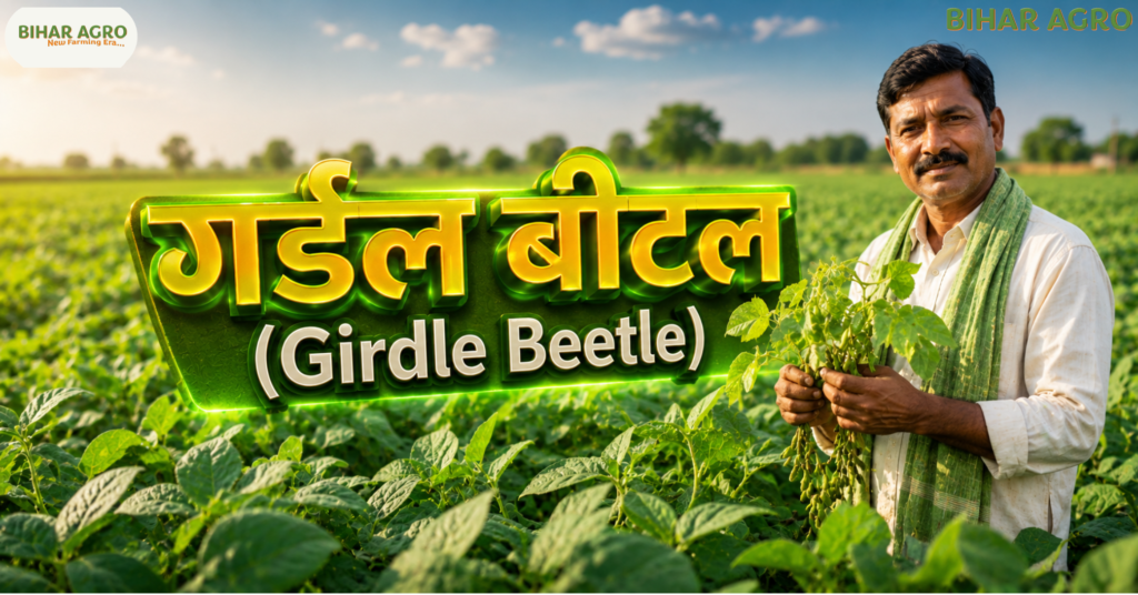 गर्डल बीटल, Girdle Beetle, गर्डल बीटल नियंत्रण, सोयाबीन कीट नियंत्रण, girdle beetle in soybean, soybean pest management, girdle beetle treatment, दलहनी फसल कीट,
