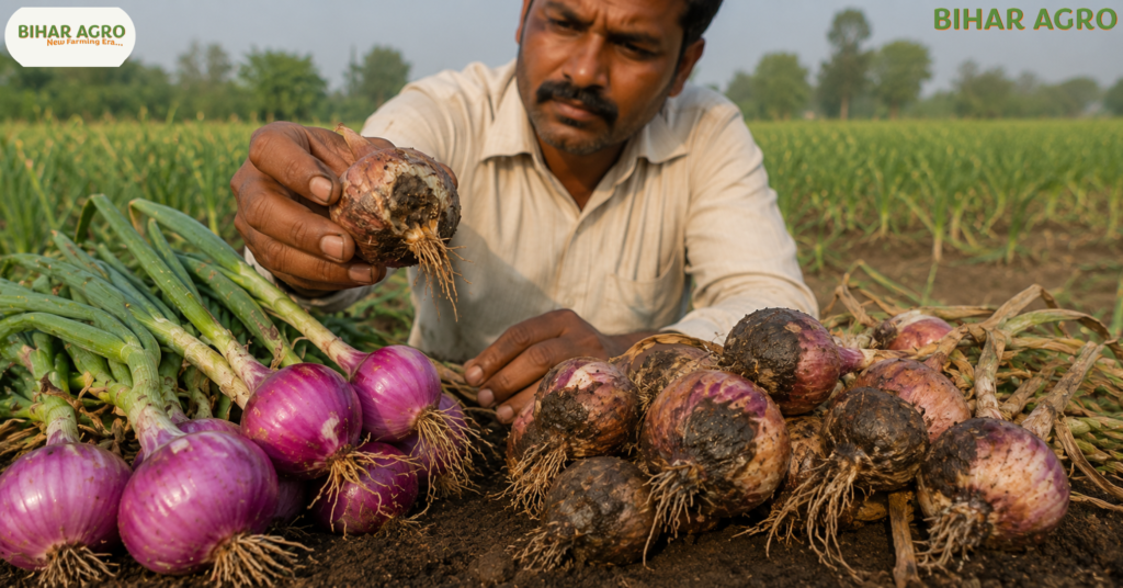 प्याज के रोग, onion disease control, प्याज में फफूंद रोग, purple blotch onion, डाउनी मिल्ड्यू नियंत्रण, प्याज झुलसा रोग, प्याज की फसल बचाने के उपाय, onion fungus disease, basal rot in onion, प्याज रोग की पहचान,