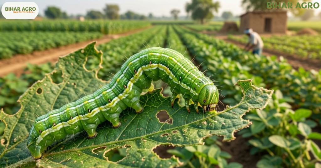 सेमीलूपर, Semilooper, सेमीलूपर नियंत्रण, Semilooper control, सोयाबीन कीट, soybean pest, सेमीलूपर दवा, caterpillar pest, soybean semilooper,