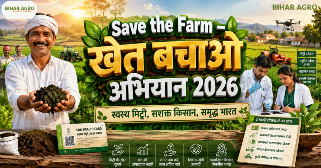 Save the Farm, Save the Farm Campaign, Khet Bachao Abhiyan 2026, खेत बचाओ अभियान, Save the Farm India, खेत बचाओ अभियान 2026, Soil Health Campaign India, Soil Health Card Scheme, Sustainable Farming in India, Healthy Soil Healthy Farmer, कृषि योजनाएं 2026, किसानों के लिए सरकारी योजना, मिट्टी की सेहत सुधारने के उपाय,
