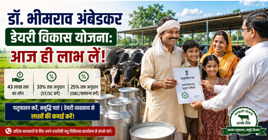 Bhimrao ambedkar vikas yojana, pashupalan yojana, भीमराव अंबेडकर योजना, डेयरी विकास योजना, Dairy Vikas Yojana,