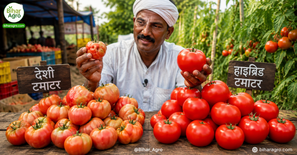 Desi and hybrid tomatoes, Desi tomato vs hybrid tomato, Difference between desi and hybrid tomatoes, Desi tomato identification, Hybrid tomato identification, Desi tomato benefits, Hybrid tomato benefits, Tomato varieties in India, Desi tomato nutrition, Hybrid tomato characteristics, How to identify desi tomatoes, Which tomato is better desi or hybrid, Tomato buying guide, Organic tomatoes vs hybrid tomatoes, Best tomatoes for cooking, देसी और हाइब्रिड टमाटर, देसी टमाटर बनाम हाइब्रिड टमाटर, देसी और हाइब्रिड टमाटर में अंतर, देसी टमाटर की पहचान, हाइब्रिड टमाटर की पहचान, देसी टमाटर के फायदे, हाइब्रिड टमाटर के फायदे, भारत में टमाटर की किस्में, देसी टमाटर के पोषक तत्व, हाइब्रिड टमाटर की खासियतें, देसी टमाटर की पहचान कैसे करें, कौन सा टमाटर बेहतर है - देसी या हाइब्रिड, टमाटर खरीदने की गाइड, ऑर्गेनिक टमाटर बनाम हाइब्रिड टमाटर, खाना पकाने के लिए सबसे अच्छे टमाटर,