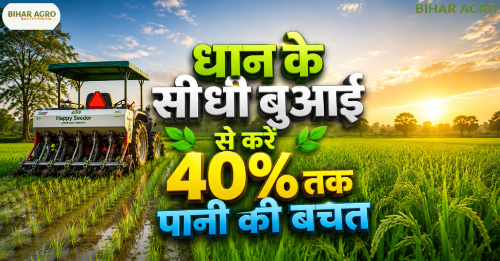 धान की सीधी बुवाई, DSR तकनीक, धान खेती, पानी बचाने वाली खेती, आधुनिक कृषि, Direct Seeding of Rice, बिहार धान खेती, धान उत्पादन, कम लागत खेती, Rice Farming Technology, Save Water Through Direct Seeding of Rice, धान के सीधी बुआई से करें पानी की बचत,