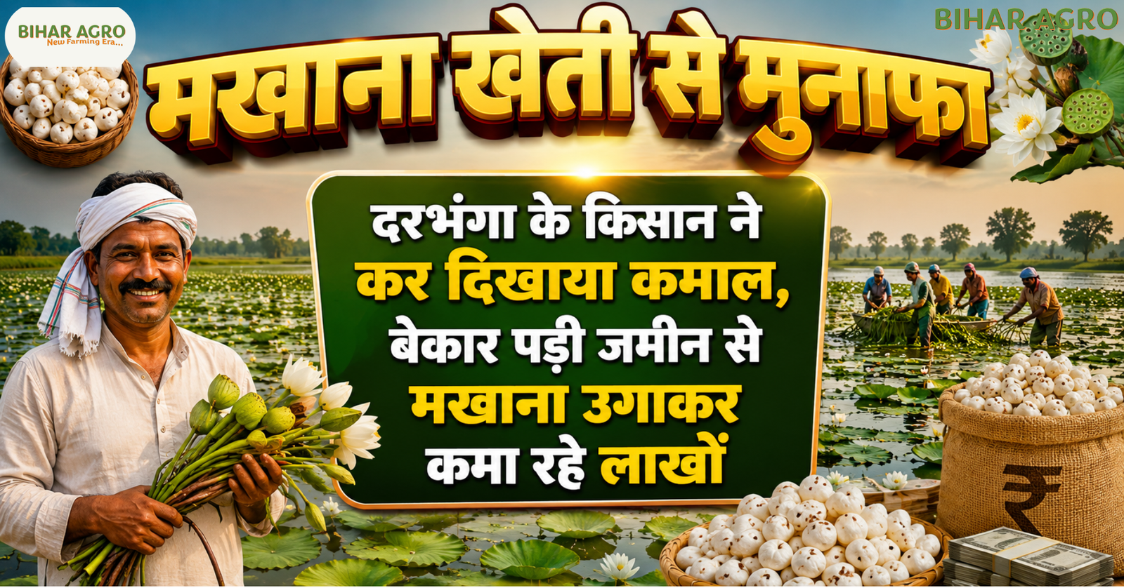 Makhana Farming, Makhana Cultivation, मखाना की खेती, मखाना खेती,