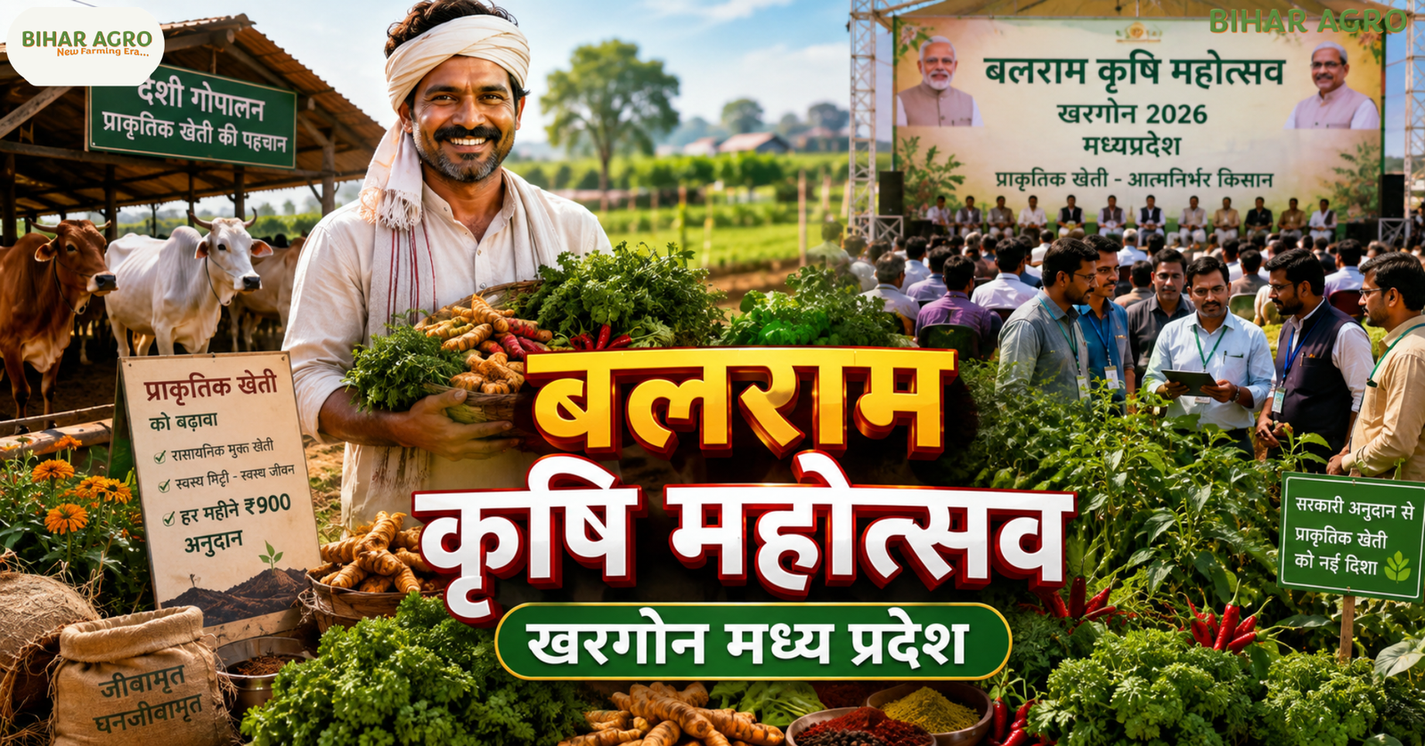 Balram Krishi Mahotsav Khargone 2026, प्राकृतिक खेती, जैविक खेती, मध्यप्रदेश कृषि समाचार, देशी गोपालन, कृषि महोत्सव, किसानों को अनुदान