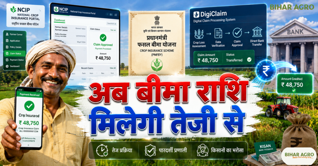 Fasal Bima Yojana 2026, PMFBY 2026, Fasal Bima Yojana New Rules, Crop Insurance Scheme 2026, DigiClaim, YES-TECH, WINDS Network, CLAP App, NCIP, Crop Insurance AI
