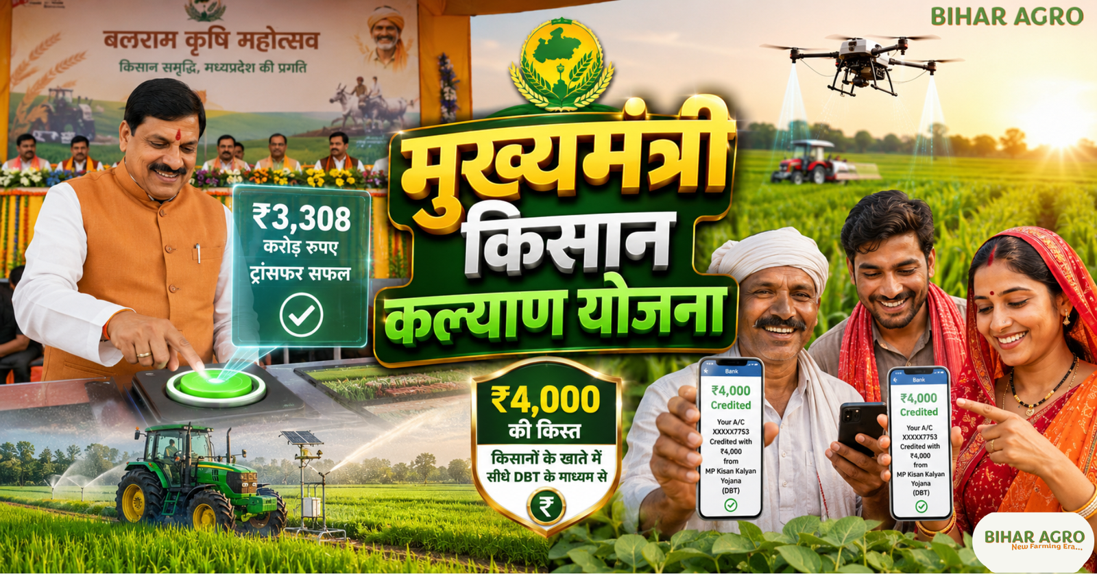 Mukhyamantri Kisan Kalyan Yojana 2026, मुख्यमंत्री किसान कल्याण योजना 2026, MP Kisan Kalyan Yojana, ₹4000 किसान किस्त, PM Kisan Yojana 2026, Mohan Yadav Kisan Yojana, MP Farmer Scheme, Balram Krishi Mahotsav 2026,