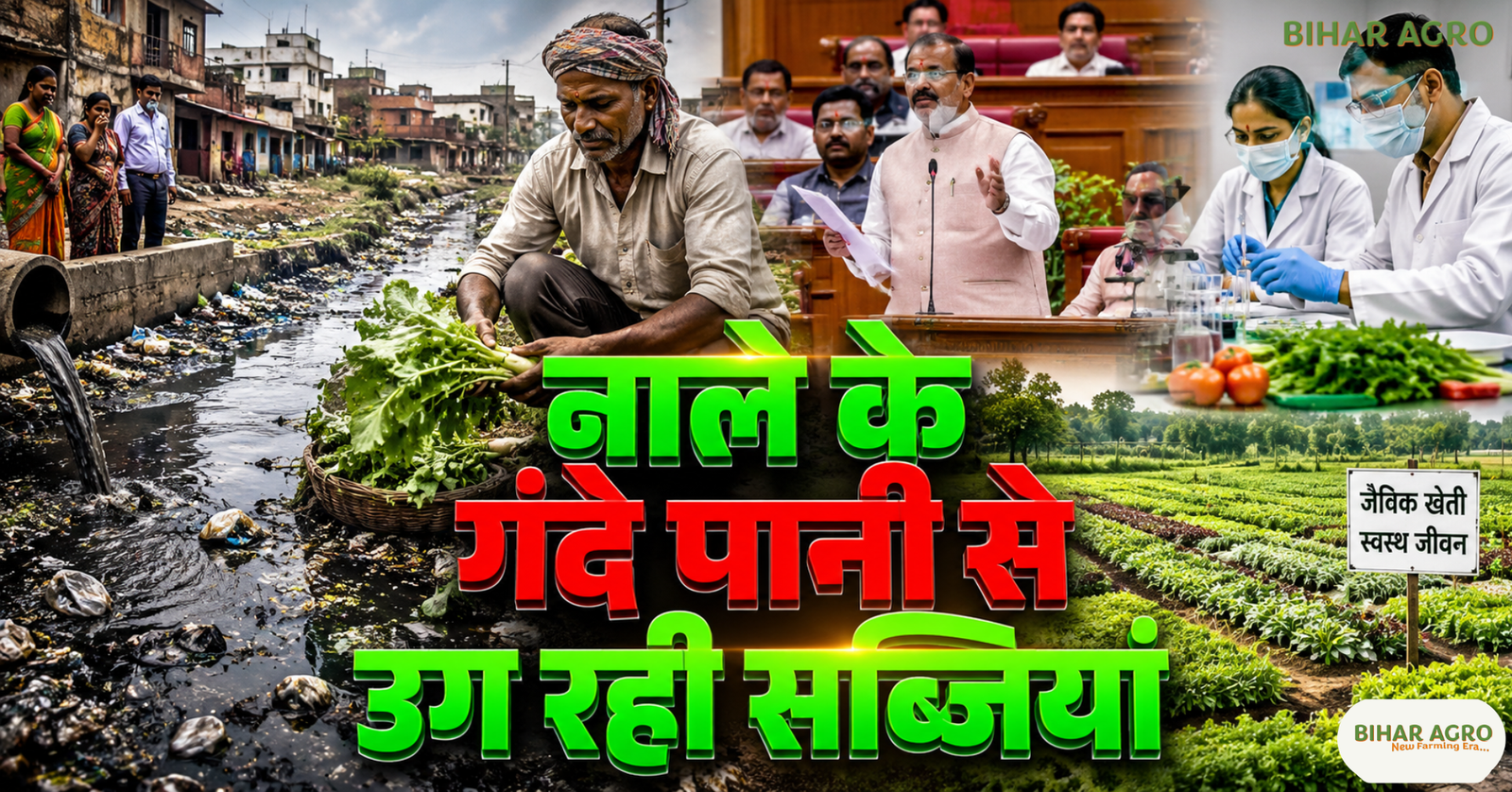 बिहार में प्रदूषित नाले के पानी से सब्जी की खेती, Bihar polluted drain water vegetables, विजय कुमार सिन्हा, Bihar Agriculture Minister Vijay Kumar Sinha, बिहार विधानसभा, प्रदूषित पानी से सब्जियां, जैविक खेती, बिहार कृषि मंत्री, सब्जियों की वैज्ञानिक जांच, मृदा परीक्षण प्रयोगशाला, बिहार कृषि समाचार, बिहार किसानों की खबर, दूषित पानी से खेती, Food Safety Bihar, Organic Farming Bihar, Bihar Agriculture News,