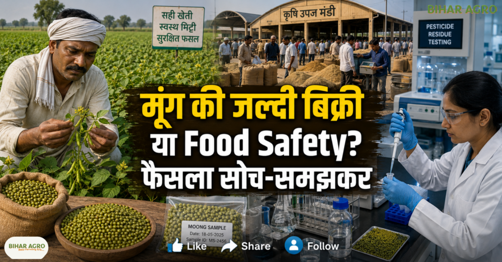 24 hour moong drying shortcut pesticide use health soil risk, मूंग की खेती, मूंग सुखाने का तरीका, पैराक्वाट डाइक्लोराइड, पेस्टिसाइड इस्तेमाल, खाद्य सुरक्षा, मिट्टी की सेहत, मध्य प्रदेश मूंग, ग्रीष्मकालीन मूंग, किसान, कृषि सलाह,