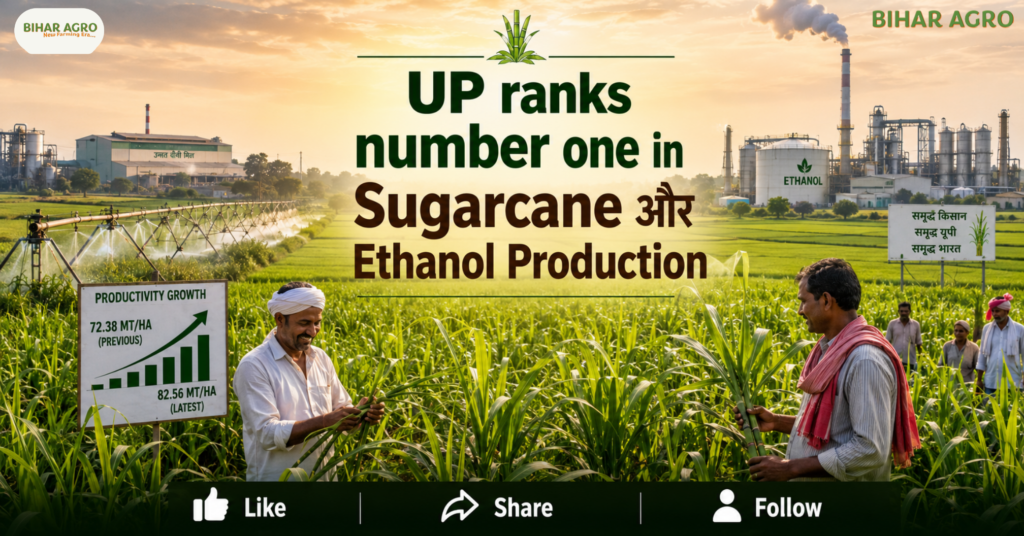 UP ranks number one in sugarcane and ethanol production, UP Sugarcane, Sugarcane Farming, Uttar Pradesh Sugarcane, Ethanol Production, Sugar Mill, Ganna Kisan, Sugarcane Payment, Sugar Production, UP Agriculture, Sugar Industry,