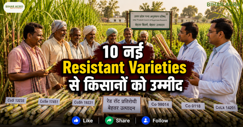 Red Rot Disease of Sugarcane (sugarcane cancer) and red-rot resistant varieties, Red Rot Disease of Sugarcane, sugarcane cancer, red rot disease, sugarcane disease, red rot resistant varieties, sugarcane varieties, Co 0238, CoSh 19231, CoSe 17451, sugarcane farming, गन्ने का कैंसर, गन्ने की बीमारी, गन्ना खेती, चीनी उत्पादन,