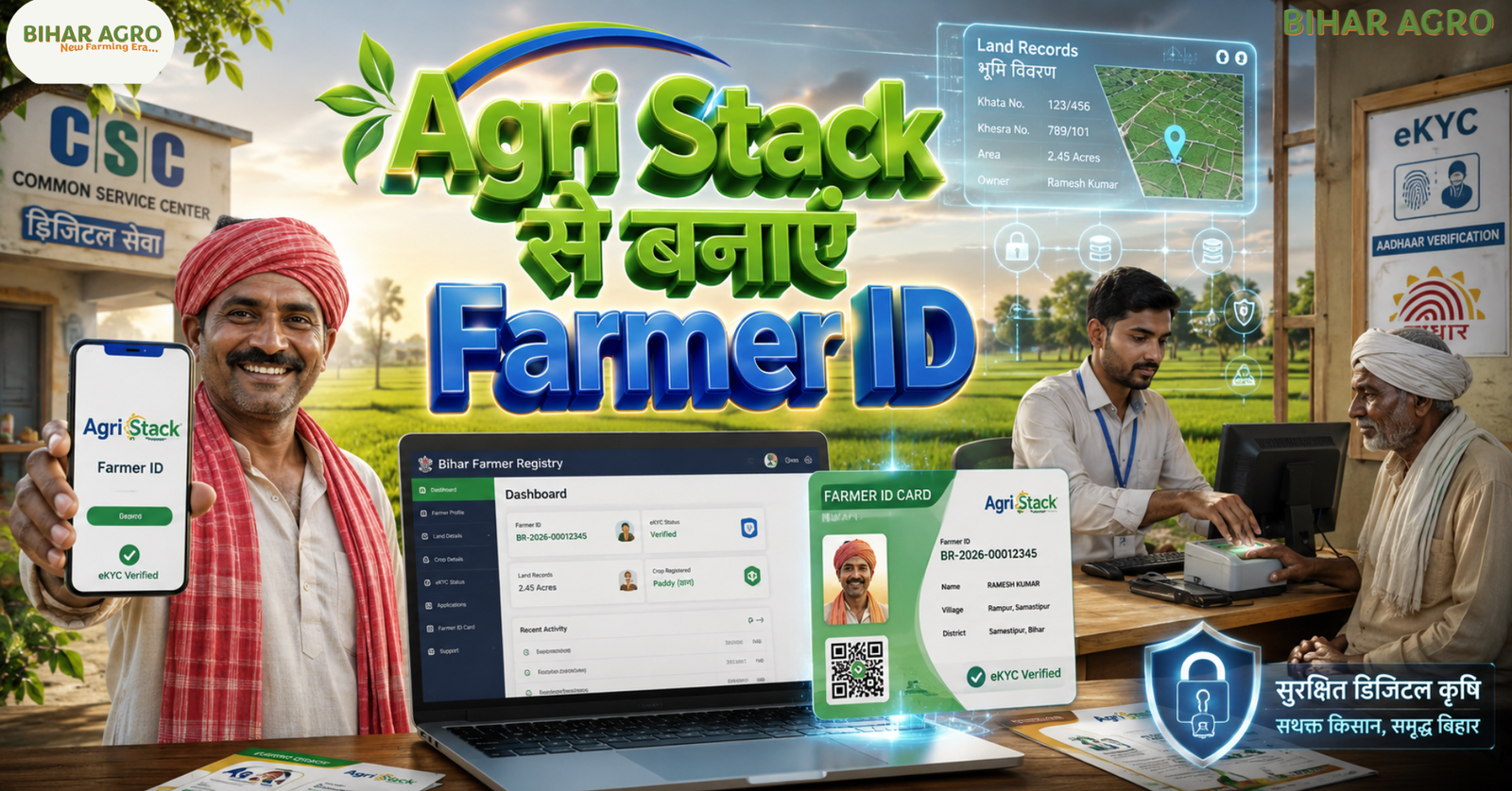 Agri Stack, Agri Stack Bihar, Farmer ID Bihar, Bihar Farmer Registry, Agri Stack Registration, Farmer Registry Bihar, Bihar Farmer ID, Agri Stack Online Registration, Farmer Registry BH App, Bihar Agriculture Portal, Bihar Farmer Registry, Farmer ID, Bihar Agriculture, किसान पंजीकरण, eKYC, Agriculture News, सरकारी योजना, डिजिटल किसान, बिहार किसान, Agri Stack Registration, कृषि समाचार,