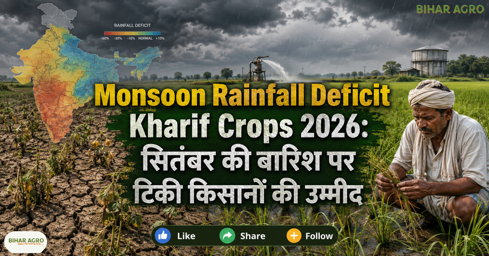 Monsoon Rainfall Deficit Kharif Crops 2026, Monsoon 2026, Kharif Crops, Rainfall Deficit, IMD Weather Update, September Rainfall, Farmers News, Indian Monsoon, El Nino 2026, Agriculture News,
