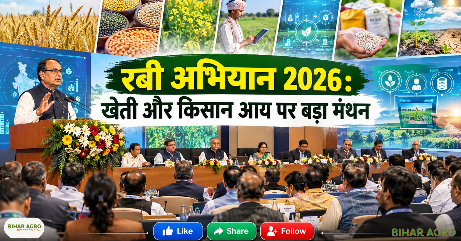Rabi Campaign 2026, National Agriculture Conference 2026, Rabi Conference 2026, रबी अभियान 2026, रबी कृषि सम्मेलन, किसान आय, Digital Agriculture, Farmer Registry, AgriStack, दलहन उत्पादन, तिलहन उत्पादन, Rabi Conference, Agriculture Conference 2026, Shivraj Singh Chouhan, कृषि समाचार, रबी फसल, किसान आय, Digital Agriculture, AgriStack, Farmer ID, Farmer Registry, Pulses Mission, Oilseeds, Climate Smart Agriculture, Indian Agriculture,
