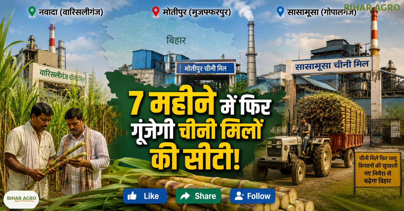 Bihar Sugar Mills, बिहार चीनी मिल, गन्ना किसान, नवादा चीनी मिल, वारिसलीगंज चीनी मिल, मोतीपुर चीनी मिल, सासामूसा चीनी मिल, बिहार गन्ना उद्योग, Sugar Mill Bihar, Sugarcane Farmers,