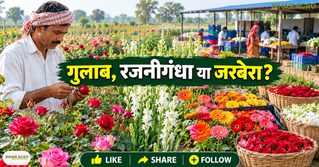 Flower Farming, फूलों की खेती, फूलों की खेती पर सब्सिडी, गेंदा फूल की खेती, गुलाब की खेती, रजनीगंधा की खेती, जरबेरा की खेती, Flower Farming Subsidy, सरकारी बागवानी योजना, गेंदा की खेती, गुलाब की खेती, रजनीगंधा, जरबेरा, किसान सब्सिडी, राष्ट्रीय बागवानी मिशन, MIDH Scheme, उद्यान विभाग, Bihar Agro,