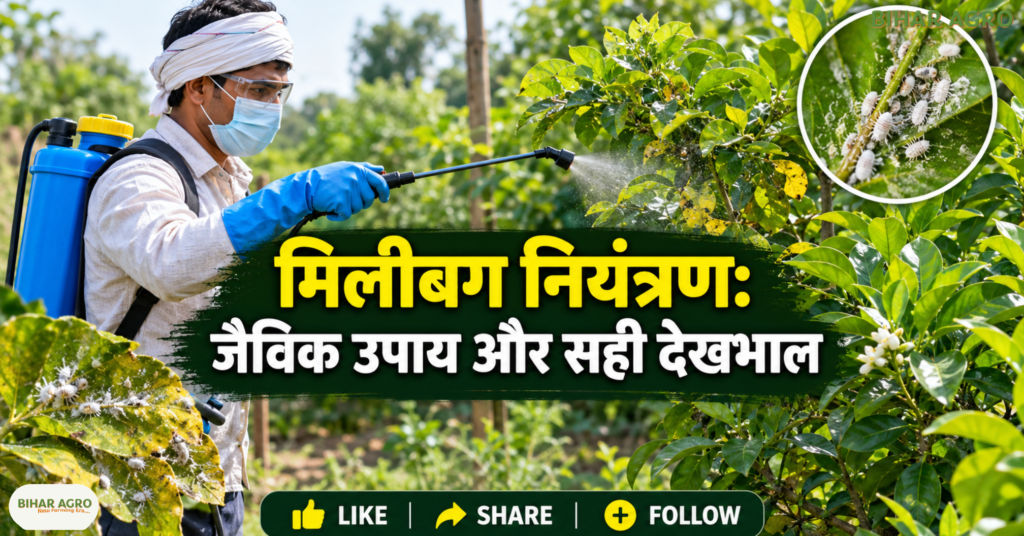 Mealybug, मिलीबग, मिलीबग का इलाज, दहिया कीट, चिकटा कीट, पौधों के कीट, मिलीबग नियंत्रण, नीम तेल से कीट नियंत्रण, जैविक कीटनाशक, पौधों की बीमारी, कृषि सलाह,