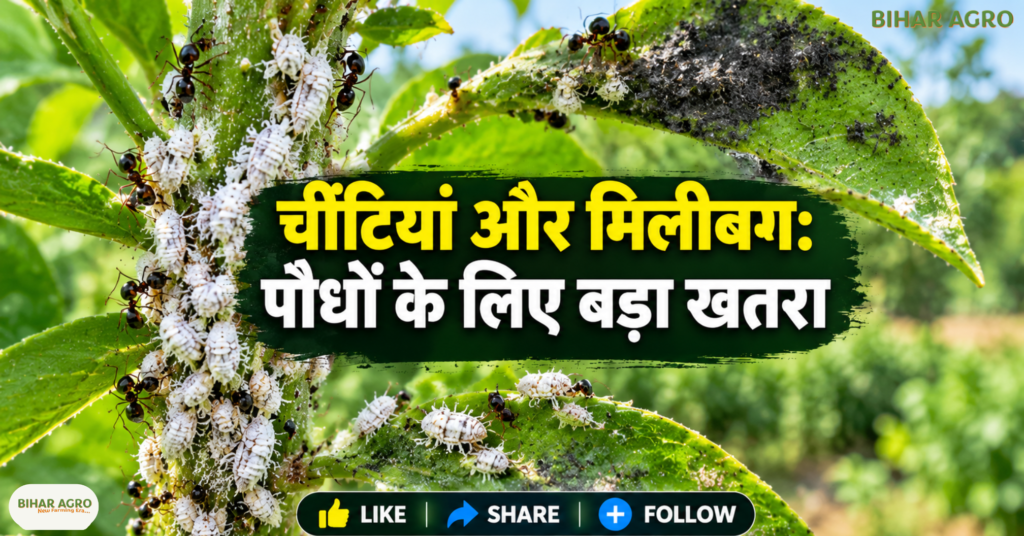 Mealybug, मिलीबग, मिलीबग का इलाज, दहिया कीट, चिकटा कीट, पौधों के कीट, मिलीबग नियंत्रण, नीम तेल से कीट नियंत्रण, जैविक कीटनाशक, पौधों की बीमारी, कृषि सलाह,