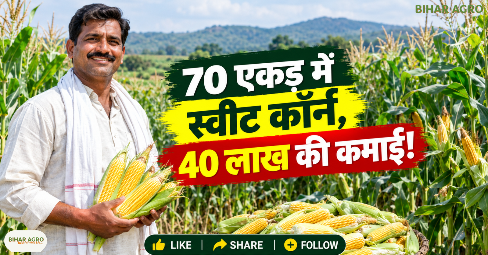 स्वीट कॉर्न की खेती, Sweet Corn Farming, गुरु पवार किसान, 70 एकड़ खेती, 40 लाख रुपये की कमाई, छिंदवाड़ा किसान, आत्मा परियोजना, स्वीट कॉर्न की उन्नत खेती, आलू की खेती, फसल विविधीकरण, किसानों की सफलता की कहानी,